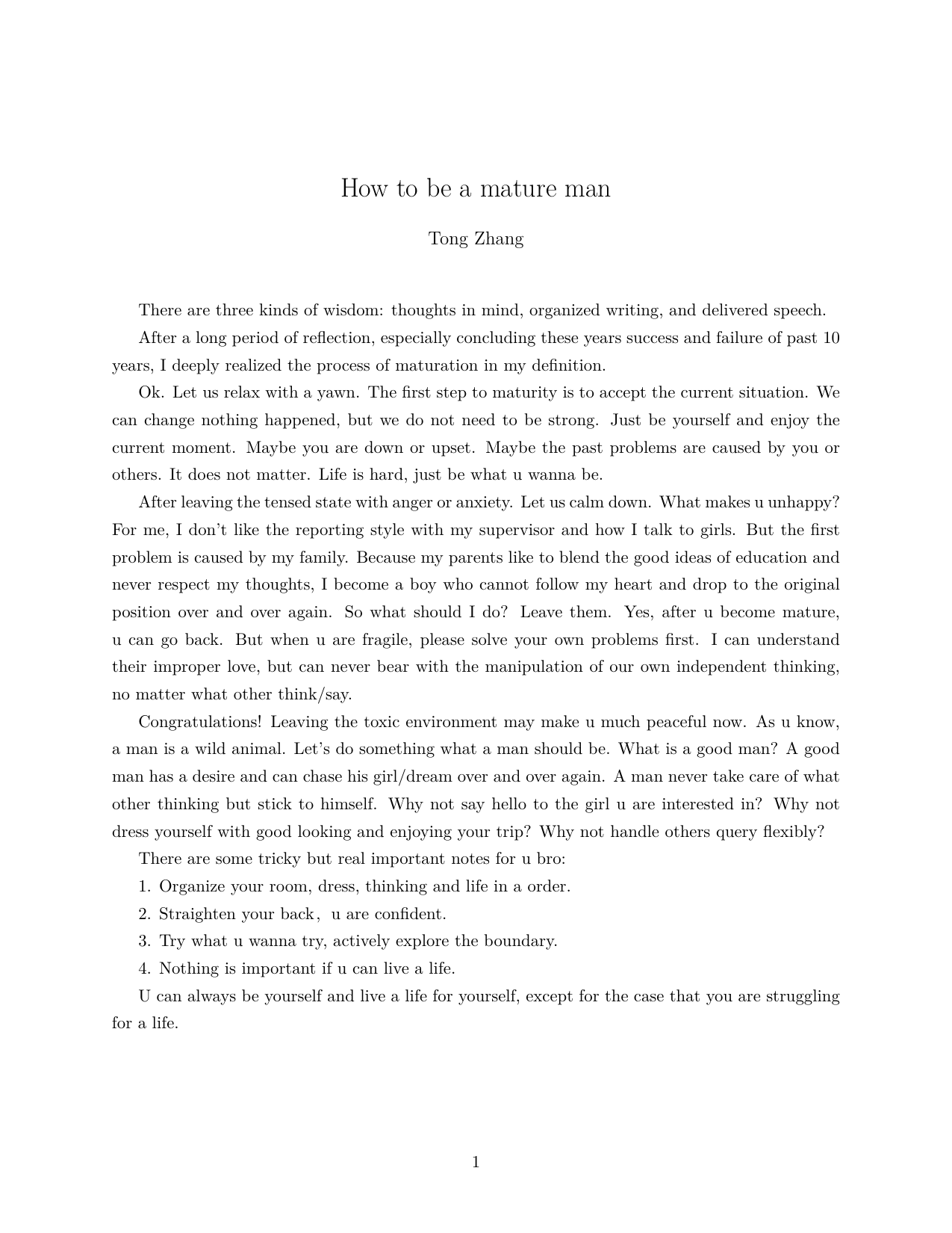 How to Be a Mature Man - page 1